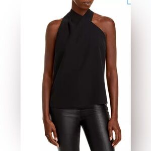 MILLY Preston Cady Assymetric Halter Top Black NWT (Size L)